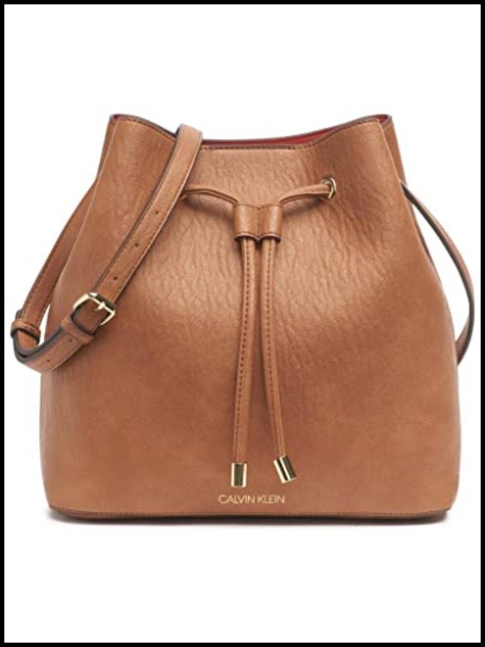 Faux Leather Bucket Shoulder Bag Convertible Crossbody Drawstring Purse